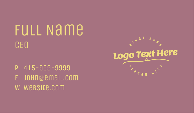 Handcrafted Business Card example 1
