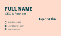 Beauty Spa Script  Business Card