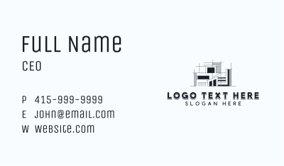 Architectural Blueprint Engineer Business Card Image Preview