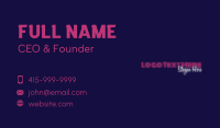 Neon Night Club Wordmark Business Card Design