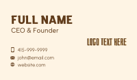 Brown Safari Text  Business Card