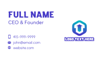 Blue Hexagon Arrow Business Card