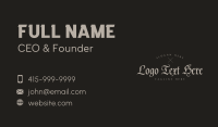 Gothic Brand Wordmark Business Card Design
