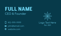 Line Art Blue Snowflake Business Card Design