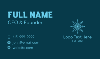 Line Art Blue Snowflake Business Card