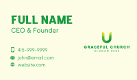 Natural Letter U Business Card