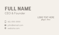 Stylish Store Wordmark Business Card