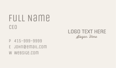 Stylish Store Wordmark Business Card