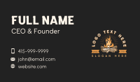 Outdoor Bonfire Camping Business Card Design