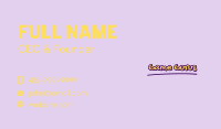 Cute Handwritten Wordmark  Business Card