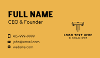 Greek Column Letter T Business Card Design