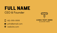 Greek Column Letter T Business Card