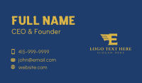 Gold Letter E Wings  Business Card