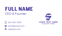 Purple 3D Origami Letter S Business Card Design