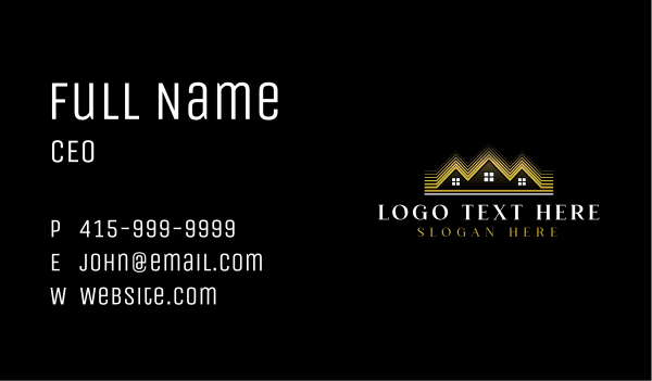 Luxury Roofing House Business Card Design