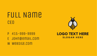 Simple Bee Symbol  Business Card Image Preview