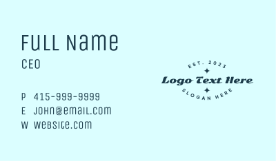 Funky Script Wordmark Business Card Image Preview