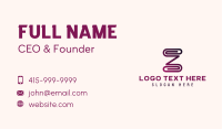 Paper Clip Letter Z Business Card Design