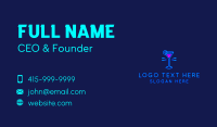 Neon Cocktail Drink Business Card