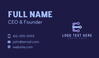 Circuit Software Letter E  Business Card Design
