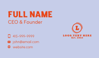 Orange Bold Letter Business Card