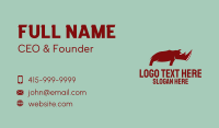 Wild Red Rhinoceros Business Card