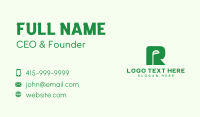 Green Golf Club Letter R Business Card Design