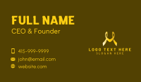 Golden Ribbon Letter M Business Card