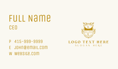 Luxury Shield Lettermark Business Card