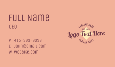 Retro Brand Wordmark Business Card