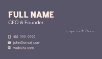 Art Brush Stroke Wordmark Business Card