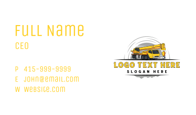 Mining Crane Construction Business Card Image Preview