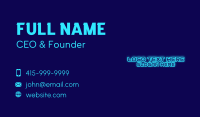 Futuristic Blue Neon Signage Business Card Design