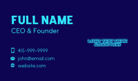 Futuristic Blue Neon Signage Business Card