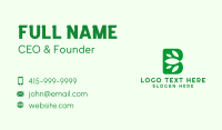 Green Organic Letter B Business Card