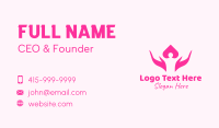 Pink Human Hands Business Card Design