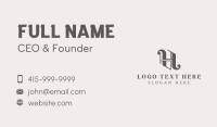 Classic Stylish Boutique Letter H Business Card