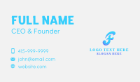 Gradient Script Letter F Business Card