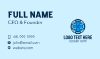 Blue Medical Cross Mosaic  Business Card Design