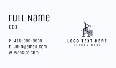 Construction Building Scaffolding Business Card