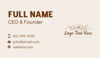 Brown Flower Outline  Business Card