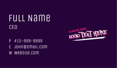 Texture Neon Wordmark Business Card