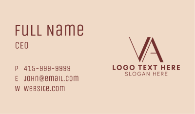 Stylist V & A Monogram Business Card
