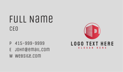 Construction Red Home Business Card
