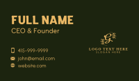 Golden Leaf Letter G Business Card