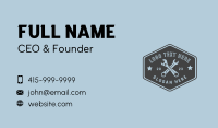 Rustic Wrench Repair Badge Business Card