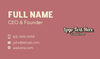 Retro Restaurant Brand Wordmark Business Card