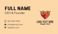 Heart Owl Bird  Business Card Design