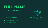 Natural Leaf Letter T Business Card Design