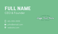 Generic Green Cursive Business Card